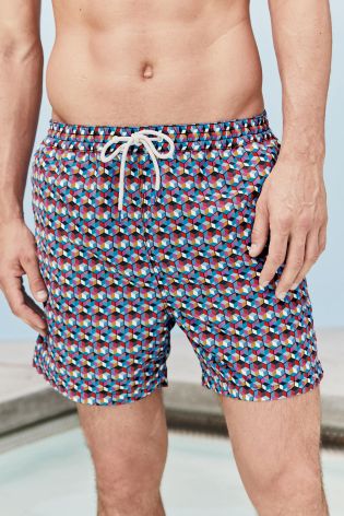 Hexagon Print Swim Shorts